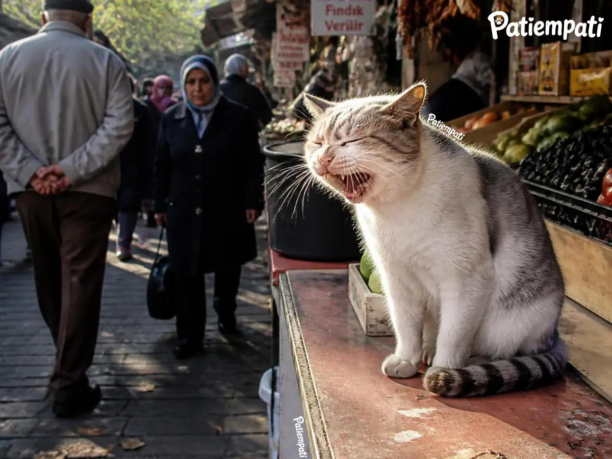 sokakta hapşıran kedi